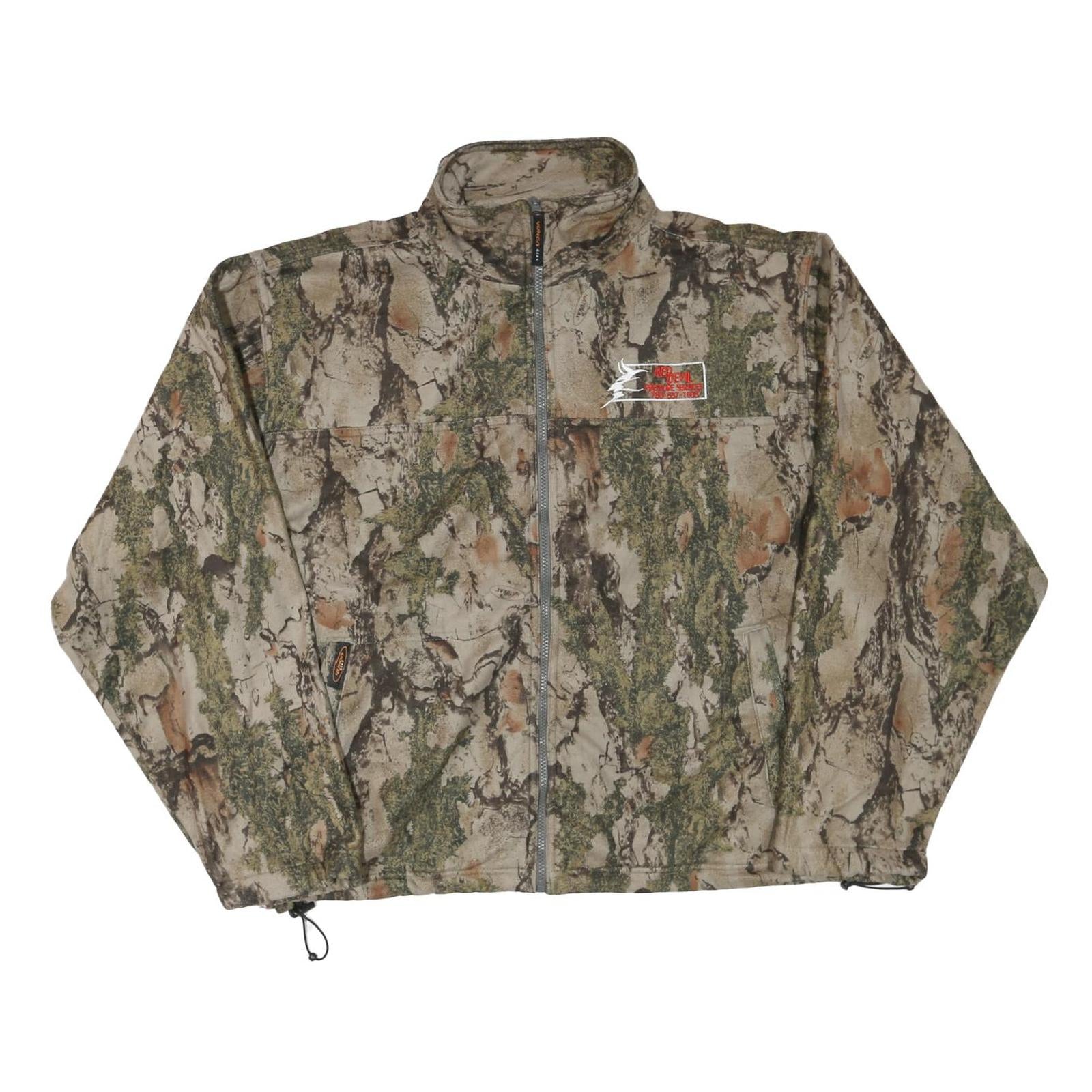 Mens Camouflage Print Cotton Blend Zip Jacket XL Outdoor Casual Lightweight