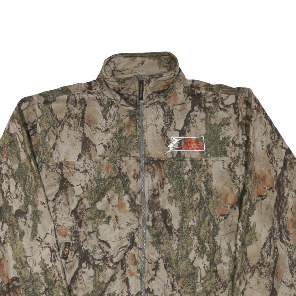 Mens Camouflage Print Cotton Blend Zip Jacket XL Outdoor Casual Lightweight