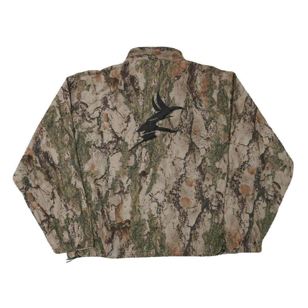 Mens Camouflage Print Cotton Blend Zip Jacket XL Outdoor Casual Lightweight