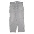CARHARTT Mens Cotton Blend Grey Loose Straight Trousers W38 L34 Workwear