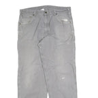CARHARTT Mens Cotton Blend Grey Loose Straight Trousers W38 L34 Workwear