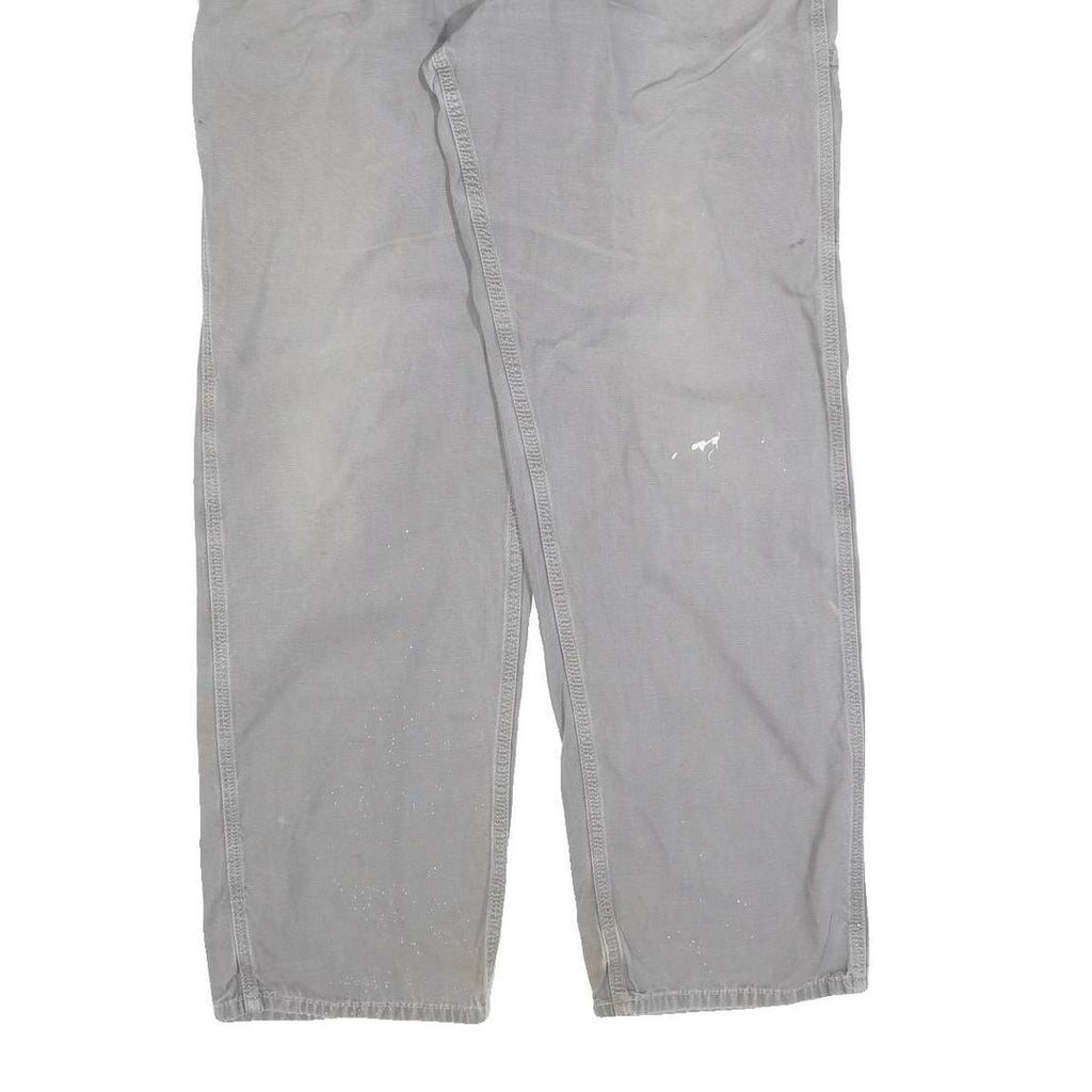 CARHARTT Mens Cotton Blend Grey Loose Straight Trousers W38 L34 Workwear