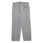 CARHARTT Mens Cotton Blend Grey Loose Straight Trousers W38 L34 Workwear