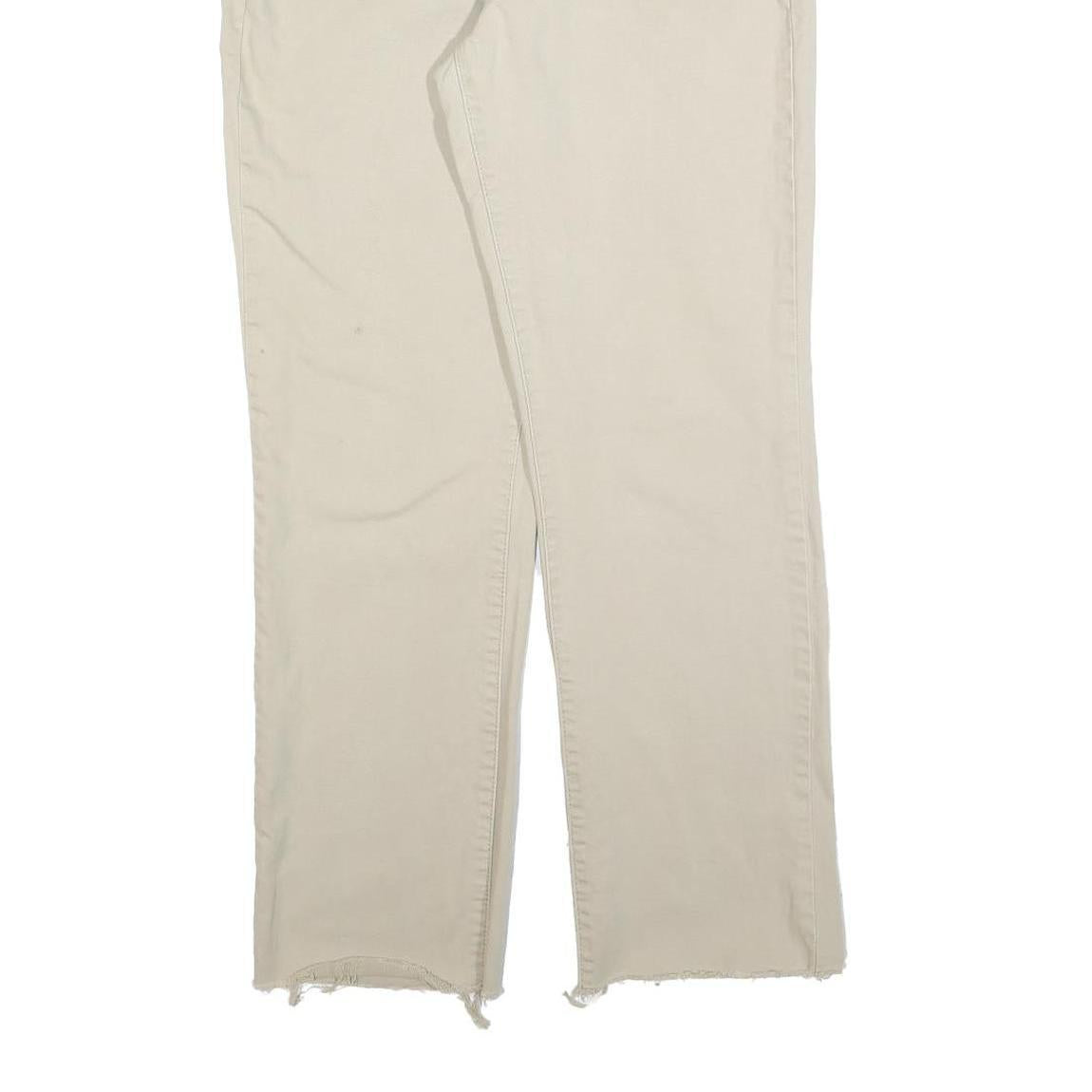 LEVI'S Womens Beige Regular Fit Straight Denim Jeans W32 L29 Frayed Hem