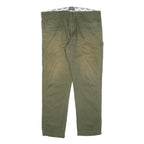 DICKIES Mens Cotton Blend Green Relaxed Straight Trousers W38 L30 Workwear