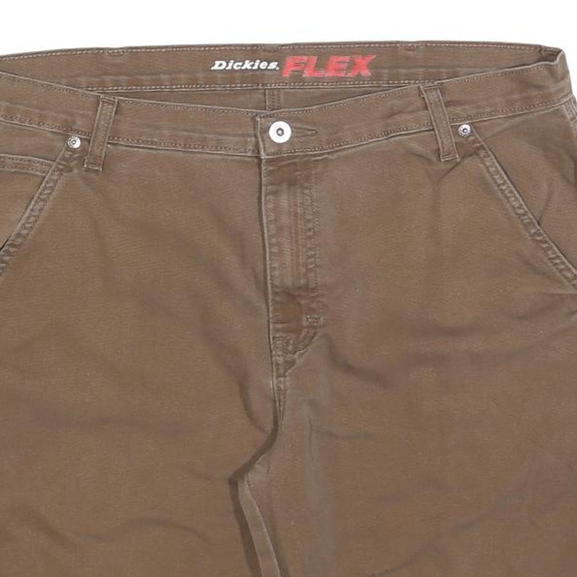 DICKIES Mens Shorts Brown Casual L W36 Flex Cotton Blend Workwear