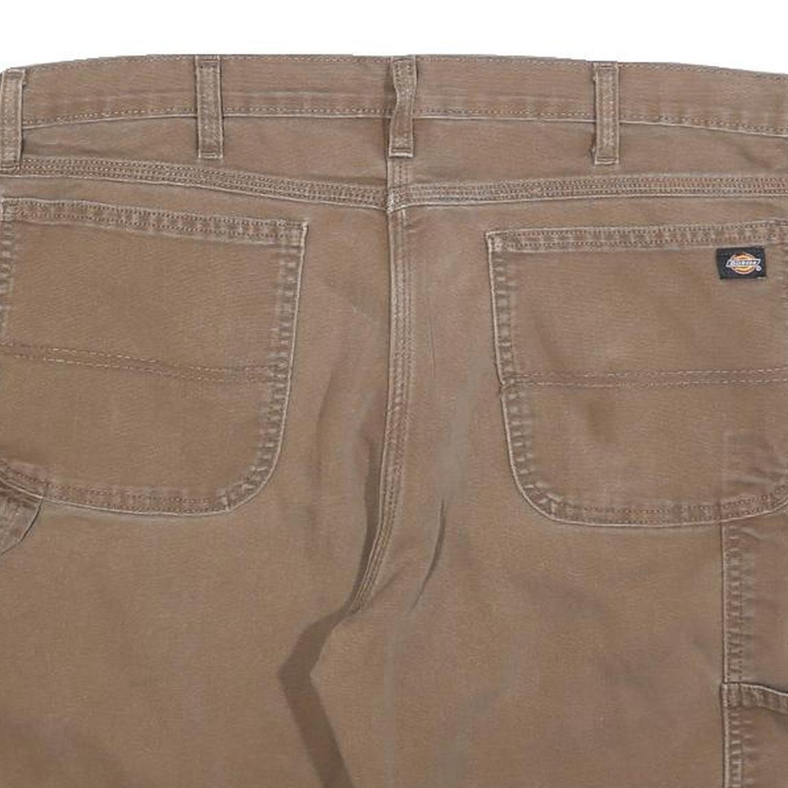 DICKIES Mens Shorts Brown Casual L W36 Flex Cotton Blend Workwear