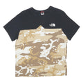 THE NORTH FACE Mens Black & Beige Camouflage Modern T-Shirt M Short Sleeve Crew