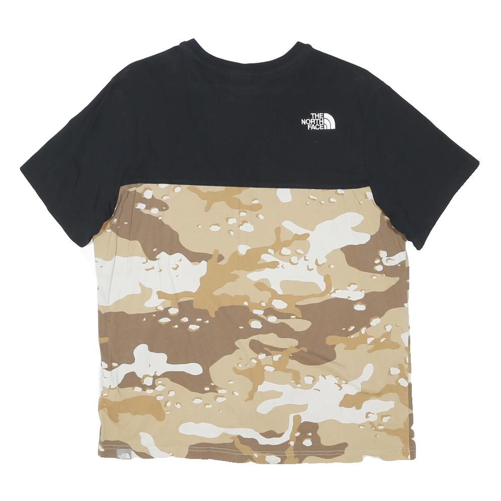 THE NORTH FACE Mens Black & Beige Camouflage Modern T-Shirt M Short Sleeve Crew