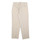 PIERRE LUGET Womens Beige Regular Fit Straight Leg Trousers W32 L32 Zip