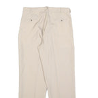 PIERRE LUGET Womens Beige Regular Fit Straight Leg Trousers W32 L32 Zip