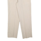 PIERRE LUGET Womens Beige Regular Fit Straight Leg Trousers W32 L32 Zip