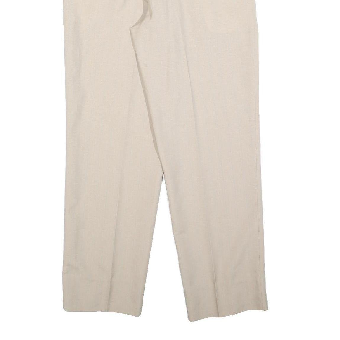 PIERRE LUGET Womens Beige Regular Fit Straight Leg Trousers W32 L32 Zip