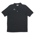 KAPPA Mens Black Cotton Polo Shirt L Short Sleeve Basic Logo Embroidered
