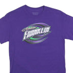 GILDAN Mens Purple Amber Franklin Graphic T-Shirt S Short Sleeve Crew Neck