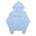 CHAMPION REVERSE WEAVE Womens Blue Hoodie M Embroidered Logo Cotton Blend