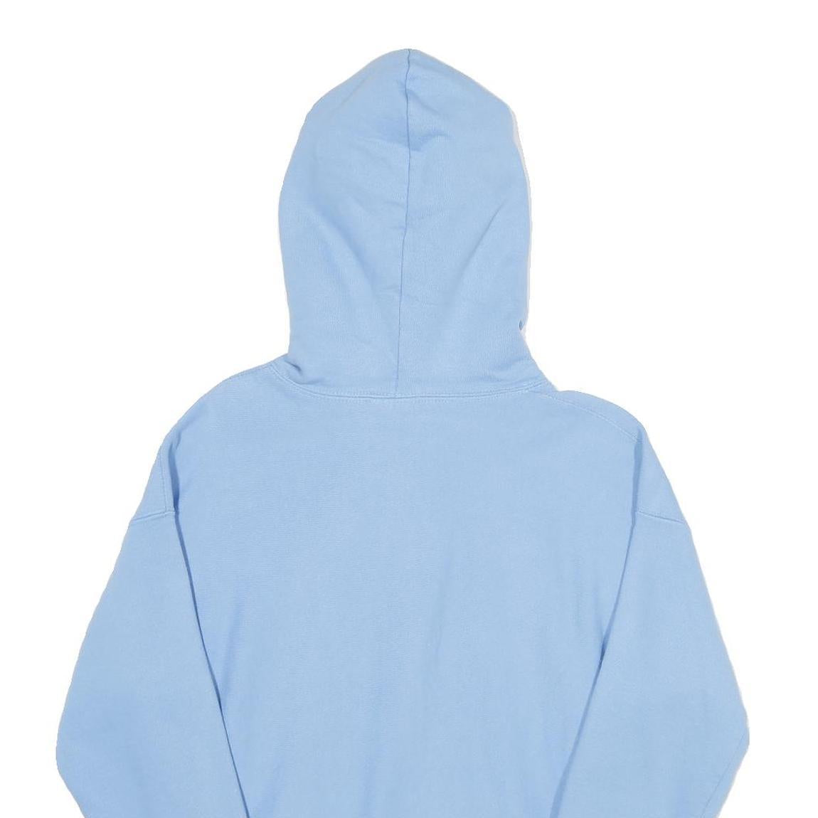 CHAMPION REVERSE WEAVE Womens Blue Hoodie M Embroidered Logo Cotton Blend