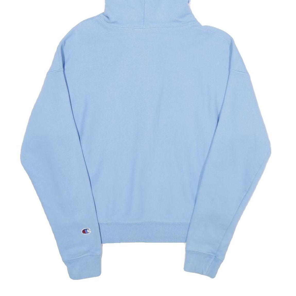 CHAMPION REVERSE WEAVE Womens Blue Hoodie M Embroidered Logo Cotton Blend