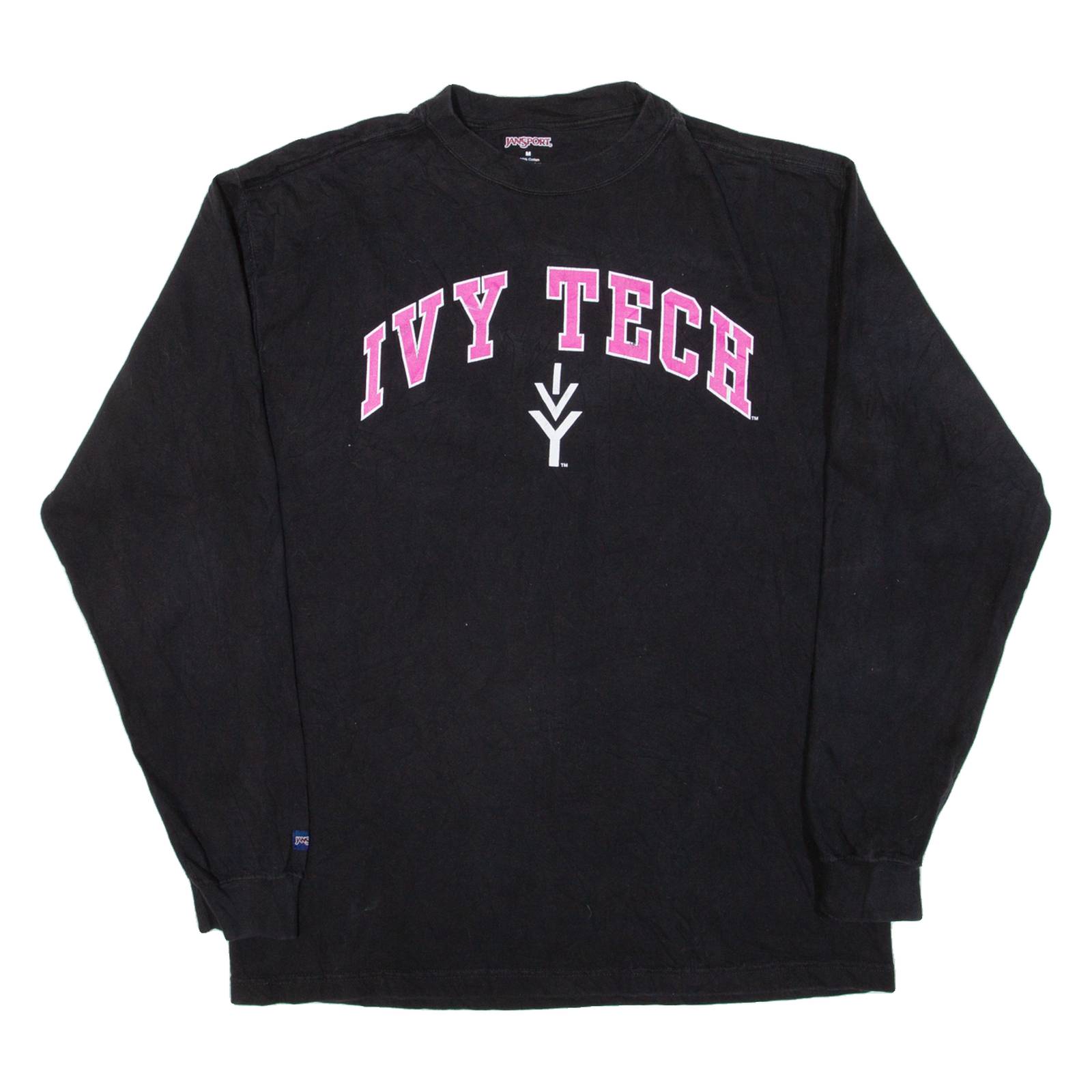 JANSPORT Ivy Tech Womens T-Shirt Black Long Sleeve USA M