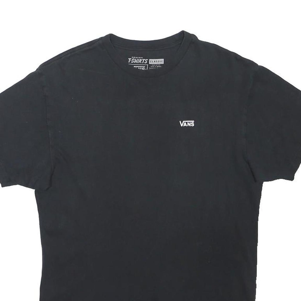 VANS Mens Black Classic T-Shirt M Short Sleeve Crew Neck Cotton Casual