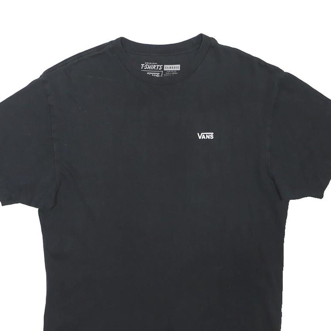 VANS Mens Black Classic T-Shirt M Short Sleeve Crew Neck Cotton Casual