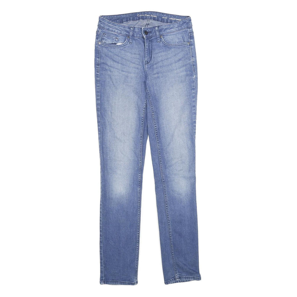 CALVIN KLEIN JEANS Womens Slim Skinny Denim Light Blue W28 L32 Stylish Zip