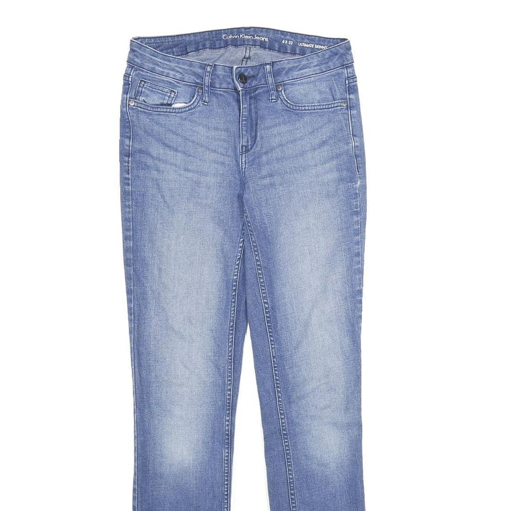 CALVIN KLEIN JEANS Womens Slim Skinny Denim Light Blue W28 L32 Stylish Zip