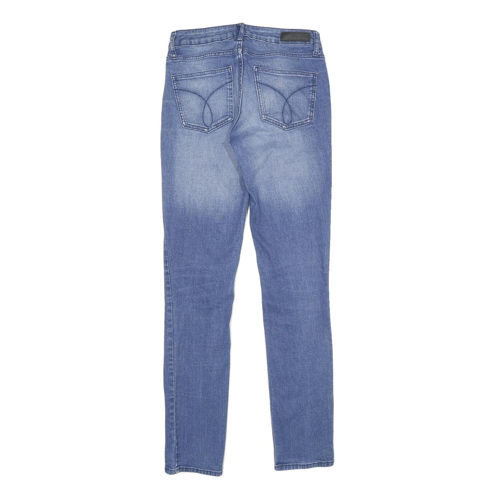 CALVIN KLEIN JEANS Womens Slim Skinny Denim Light Blue W28 L32 Stylish Zip