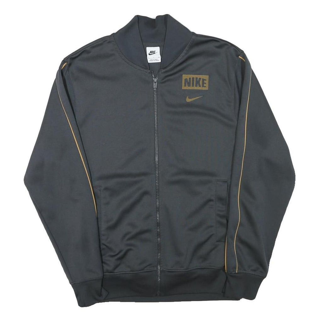 NIKE Mens Black & Gold Sports Zip Jacket S Polyester Blend Athletic