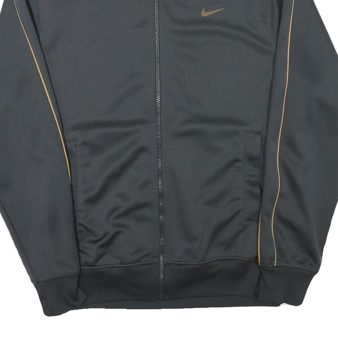 NIKE Mens Black & Gold Sports Zip Jacket S Polyester Blend Athletic