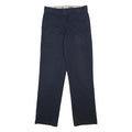 DICKIES Mens Cotton Blend Navy Regular Straight Trousers W31 L32 Workwear Zip