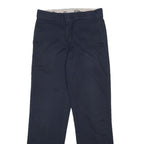 DICKIES Mens Cotton Blend Navy Regular Straight Trousers W31 L32 Workwear Zip