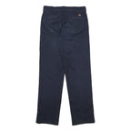 DICKIES Mens Cotton Blend Navy Regular Straight Trousers W31 L32 Workwear Zip