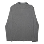 LACOSTE Mens Grey Long Sleeve Plain Polo Shirt L Cotton Blend Casual Wear
