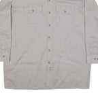 DICKIES Mens Grey Shirt XL Workwear Cotton Blend Utility Long Sleeve