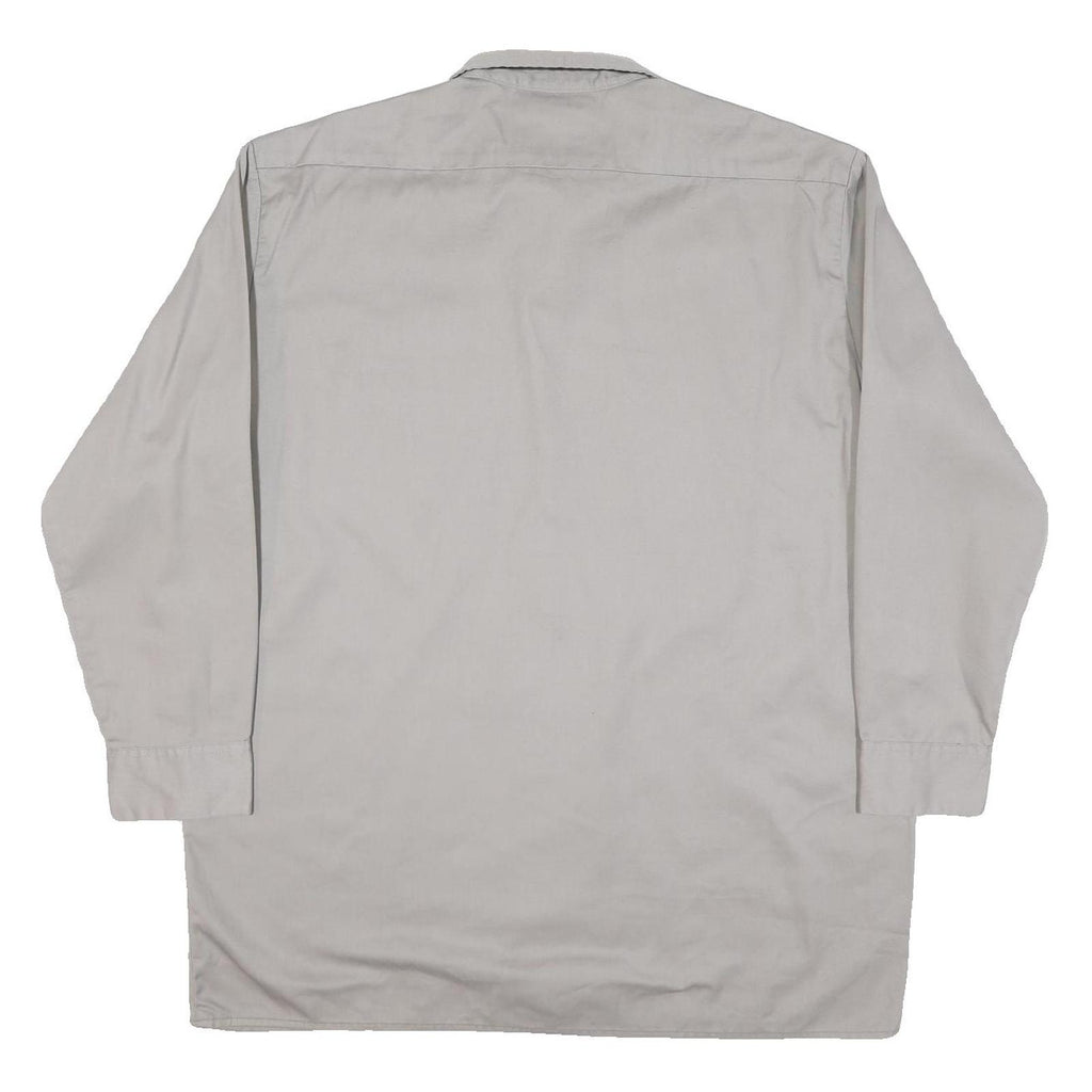 DICKIES Mens Grey Shirt XL Workwear Cotton Blend Utility Long Sleeve