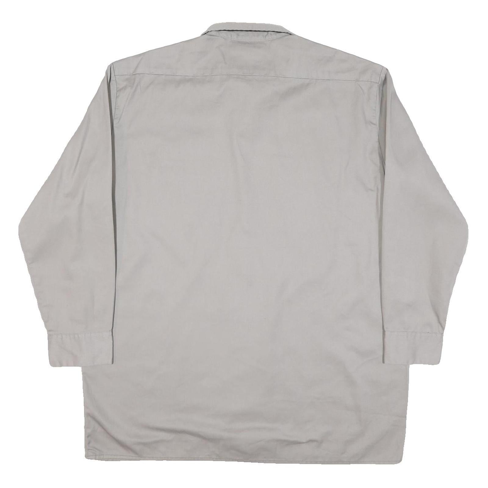 DICKIES Mens Grey Shirt XL Workwear Cotton Blend Utility Long Sleeve