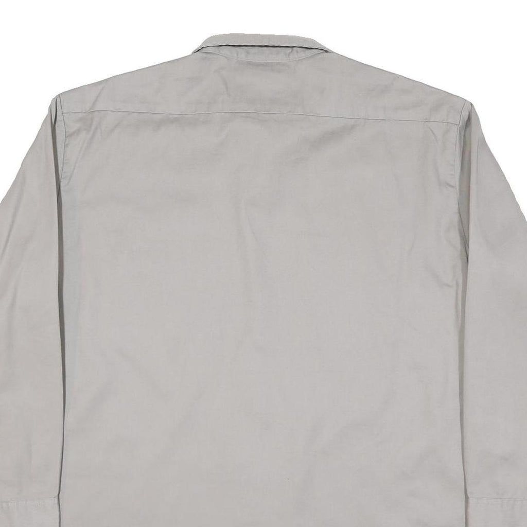 DICKIES Mens Grey Shirt XL Workwear Cotton Blend Utility Long Sleeve