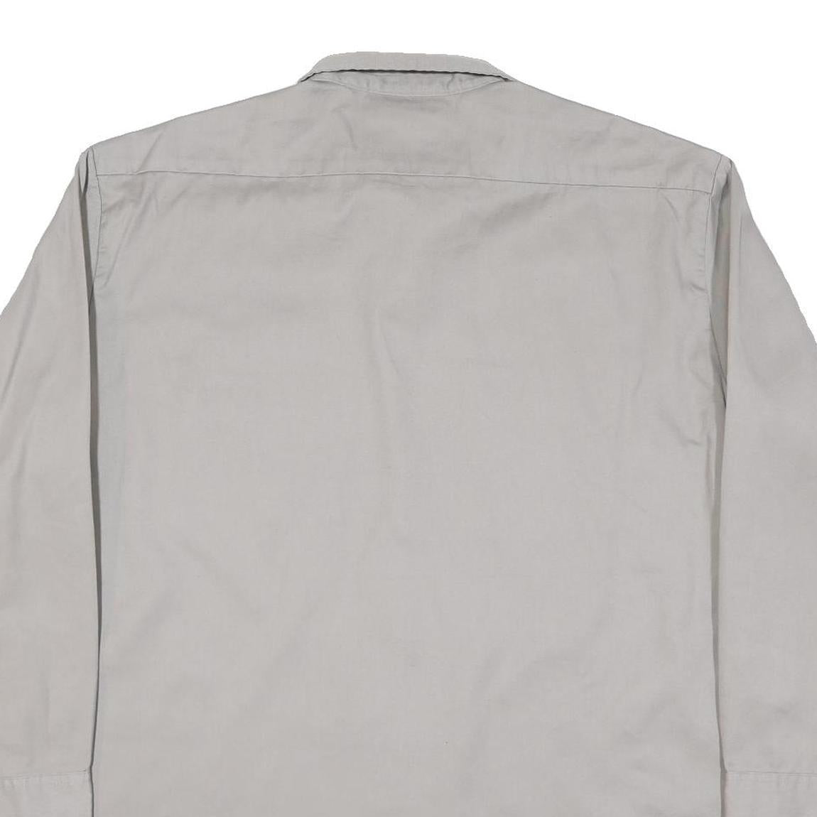 DICKIES Mens Grey Shirt XL Workwear Cotton Blend Utility Long Sleeve