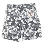 JACK WOLFSKIN Mens Cargo Shorts Black & White Floral L W36 Drawstring Relaxed