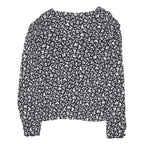 NOBODYS CHILD Womens Black & White Floral Printed Blouse Long Sleeve V-Neck UK