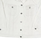 DKNY Womens White Jacket XL Cotton Blend Button Plain Stylish Casual Durable