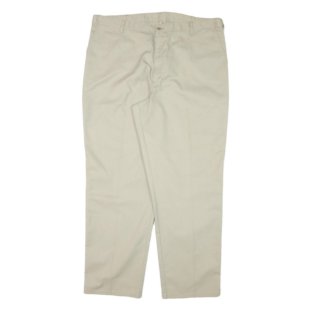 DICKIES Mens Cotton Blend Beige Regular Fit Straight Leg Trousers W40 L31