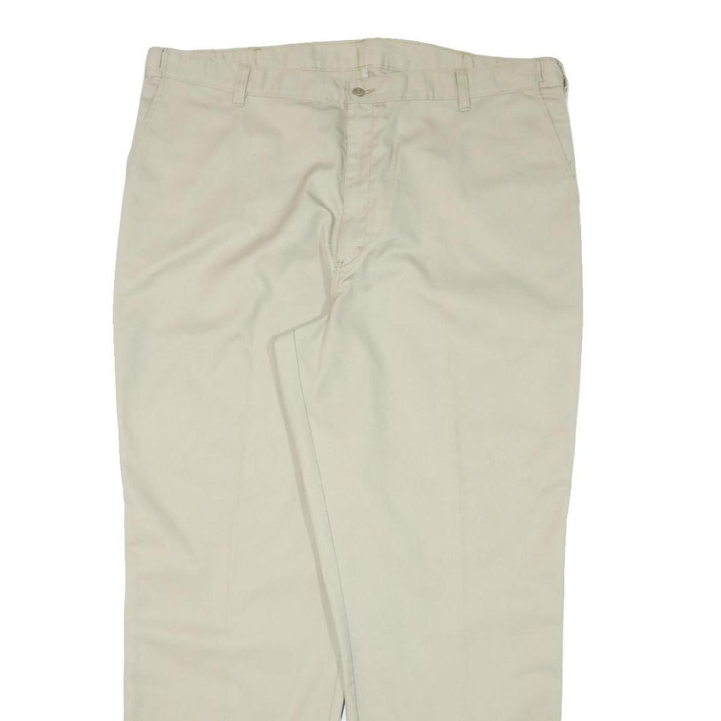 DICKIES Mens Cotton Blend Beige Regular Fit Straight Leg Trousers W40 L31