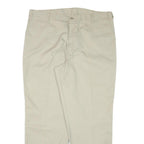 DICKIES Mens Cotton Blend Beige Regular Fit Straight Leg Trousers W40 L31