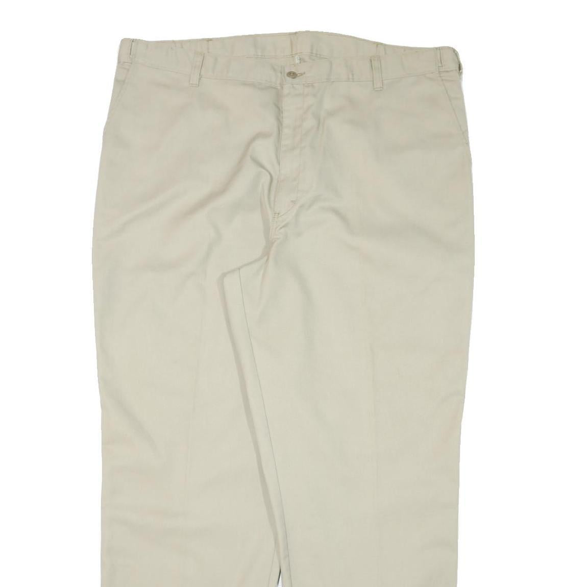 DICKIES Mens Cotton Blend Beige Regular Fit Straight Leg Trousers W40 L31