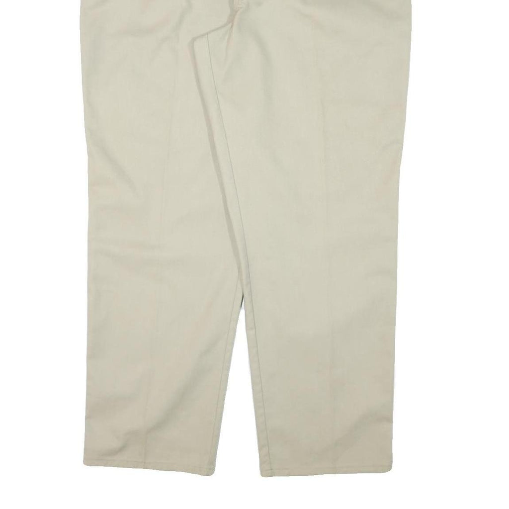 DICKIES Mens Cotton Blend Beige Regular Fit Straight Leg Trousers W40 L31