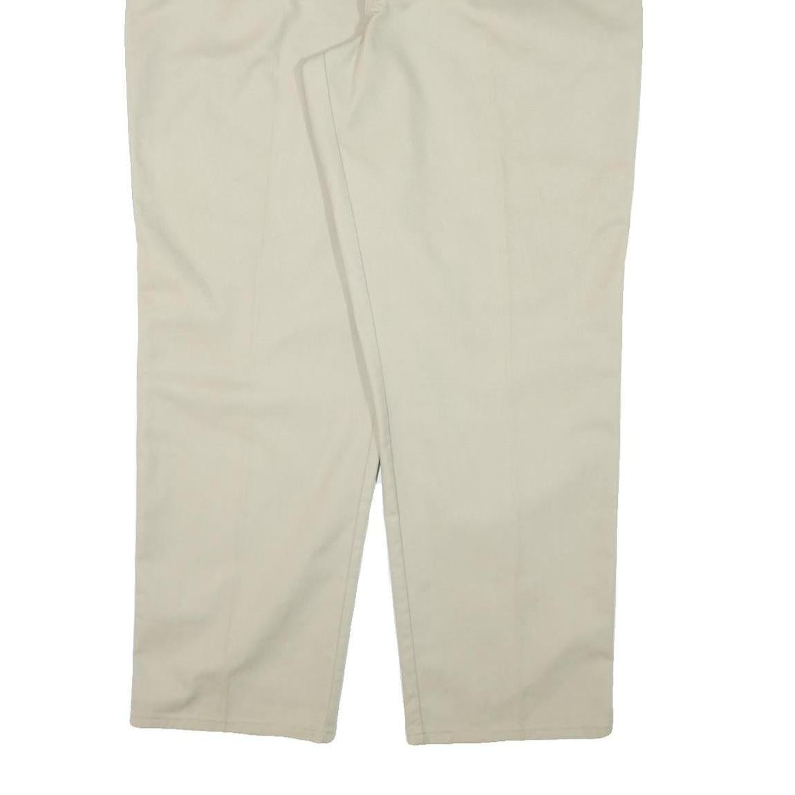 DICKIES Mens Cotton Blend Beige Regular Fit Straight Leg Trousers W40 L31