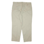 DICKIES Mens Cotton Blend Beige Regular Fit Straight Leg Trousers W40 L31