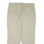 DICKIES Mens Cotton Blend Beige Regular Fit Straight Leg Trousers W40 L31